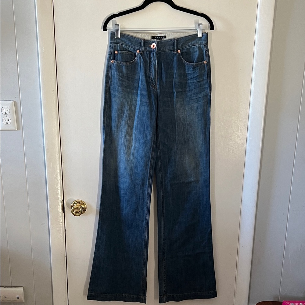 Theory Dark Blue Flare Jeans